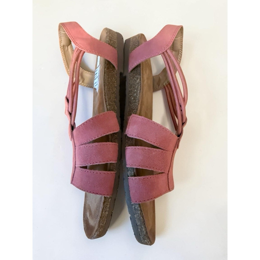 Earth Origins Leather Suede Sling-Back Sandals Laney Coral Pink Women's 10 NWOB - Picture 3 of 6